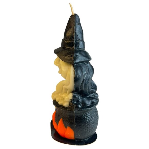 3 Vintage Halloween Candles Gurley Witch & Cauldron Ghost in Pumpkin Black Cat - Picture 4 of 12